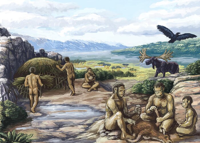 Science Greeting Card featuring the photograph Quaternary Period, Hominid Settlement #1 by Spencer Sutton