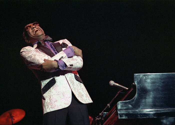 Ray Charles Greeting Card featuring the photograph Ray Charles 1983 #1 by Nancy Clendaniel
