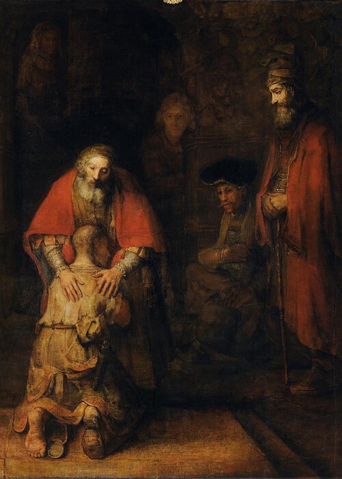 1665 Greeting Card featuring the painting Return of the Prodigal Son by Rembrandt van Rijn
