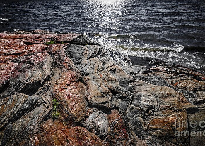 Rocks Greeting Card featuring the photograph Rock formations at Georgian Bay 3 by Elena Elisseeva