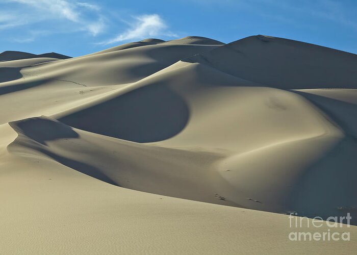 00559255 Greeting Card featuring the photograph Sand Dunes In Death Valley by Yva Momatiuk John Eastcott