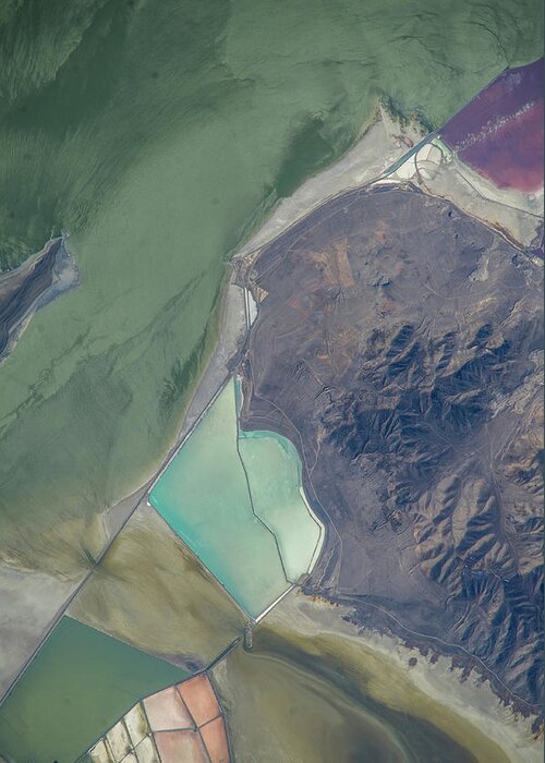 Photography Greeting Card featuring the photograph Satellite View Of Salt Evaporation #1 by Panoramic Images