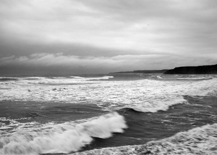 Scarborough Greeting Card featuring the photograph Scarborough waves #1 by Ian Middleton