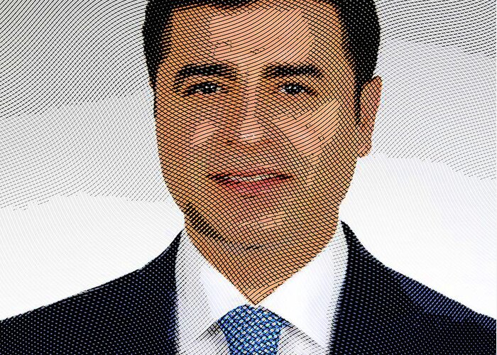 Selahaddin Demirtas Greeting Card featuring the painting Selahaddin Demirtas by MotionAge Designs