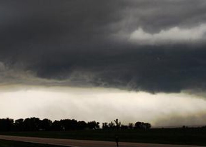 Stormscape Greeting Card featuring the photograph Severe Storms over South Central Nebraska #1 by NebraskaSC