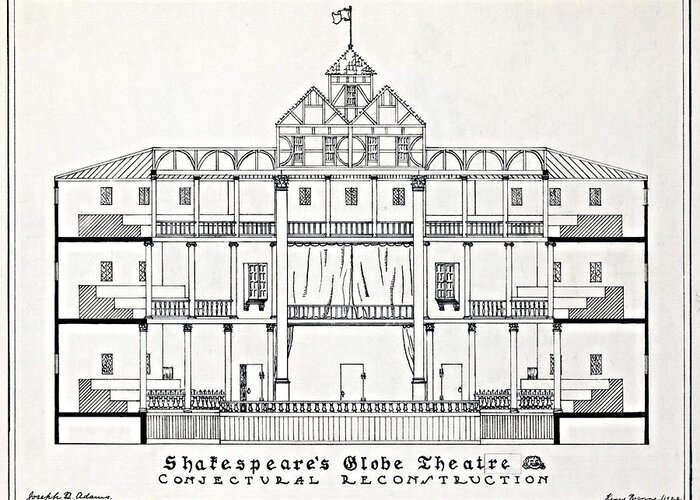 Literature Greeting Card featuring the photograph Shakespeares Globe Theatre #1 by Folger Shakespeare Library