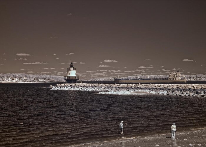 Ocean Greeting Card featuring the photograph Spring Point Ledge Light #1 by Joann Vitali
