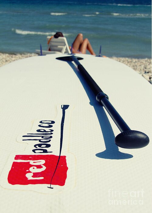 Action Greeting Card featuring the photograph Stand Up Paddle Boards #1 by Stelios Kleanthous