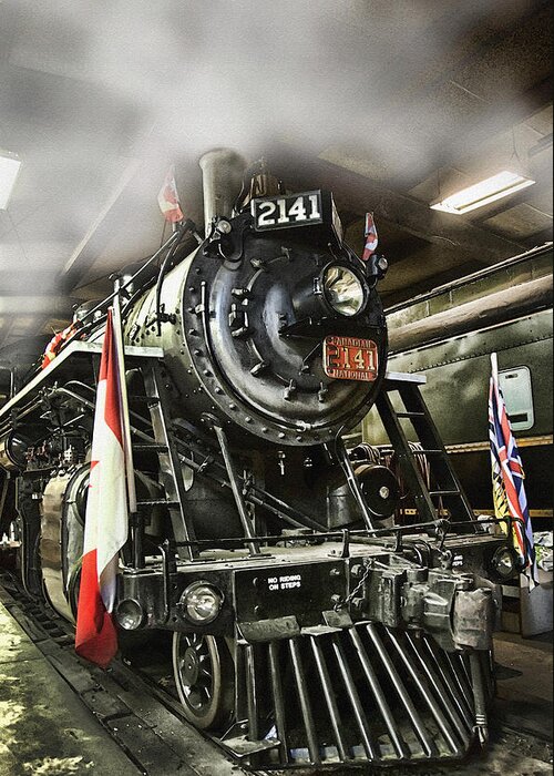 Steam Greeting Card featuring the photograph Steam Locomotive 2141 #1 by Theresa Tahara