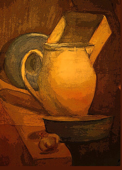  Greeting Card featuring the painting Still life #1 by Firstname Lastname