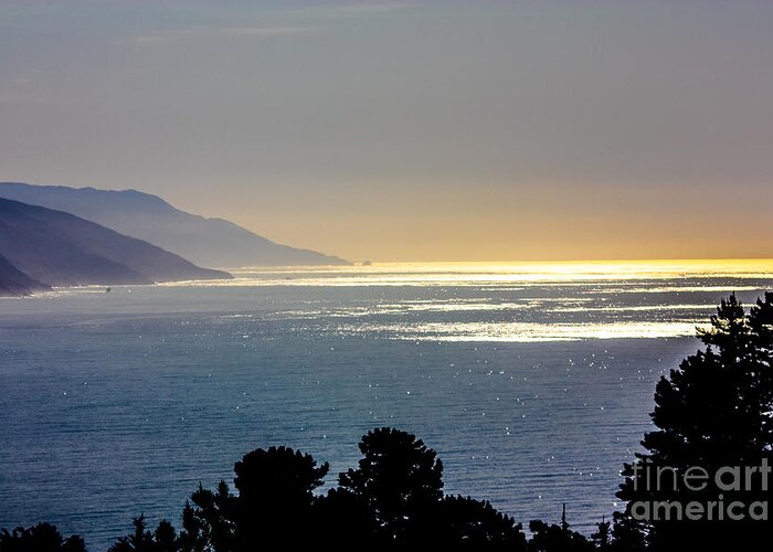 Sunset Greeting Card featuring the photograph sunset on Big Sur #1 by George Battersby