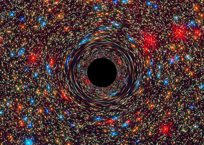 Science Greeting Card featuring the photograph Supermassive Black Hole #3 by Science Source