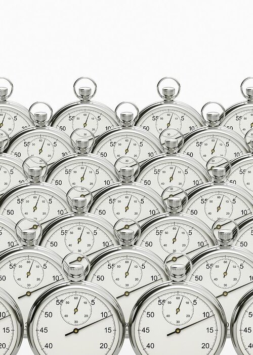 Artwork Greeting Card featuring the photograph Synchronised Stopwatches #1 by David Parker