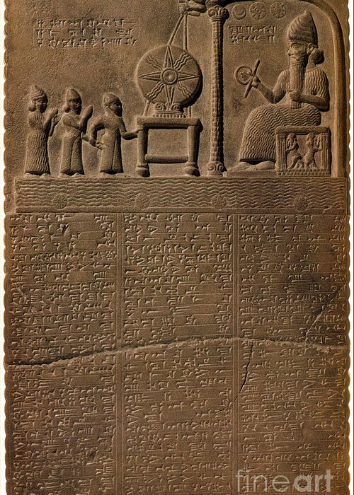 Archeology Greeting Card featuring the photograph Tablet Of Shamash, 9th Century Bc #1 by Science Source