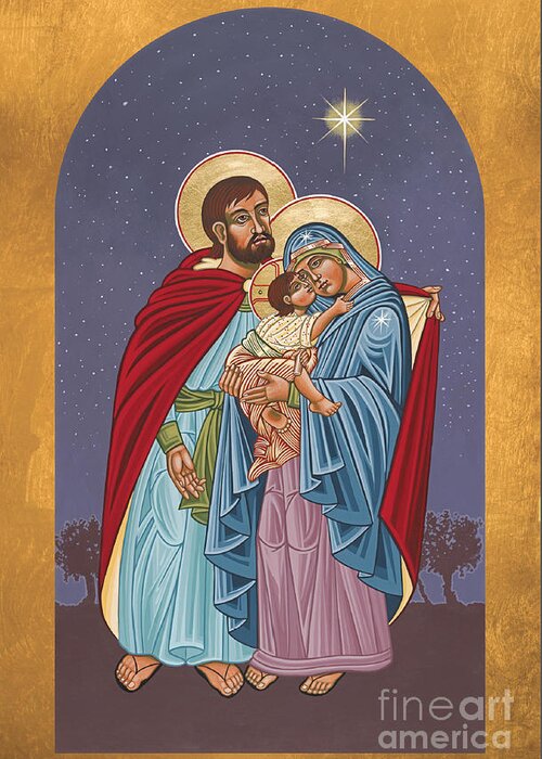 The Holy Family Hospital Greeting Card featuring the painting The Holy Family for the Holy Family Hospital of Bethlehem 272 by William Hart McNichols