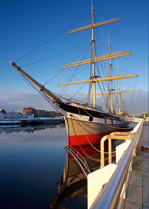 Glasgow Riverside Museum Greeting Card featuring the photograph The Tall Ship Glasgow #1 by Stephen Taylor