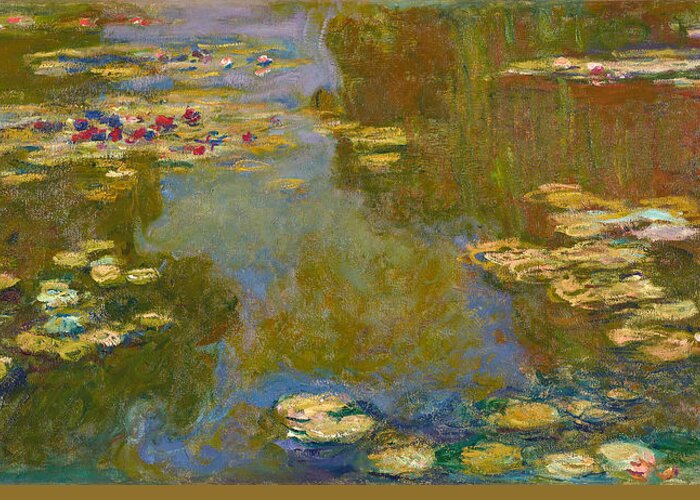 Claude Monet Greeting Card featuring the painting The Water Lily Pond #10 by Claude Monet