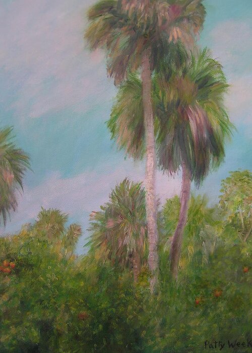 Palms Greeting Card featuring the painting THIS is Florida by Patty Weeks