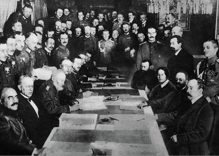 1918 Greeting Card featuring the photograph Treaty Of Brest-litovsk #1 by Granger