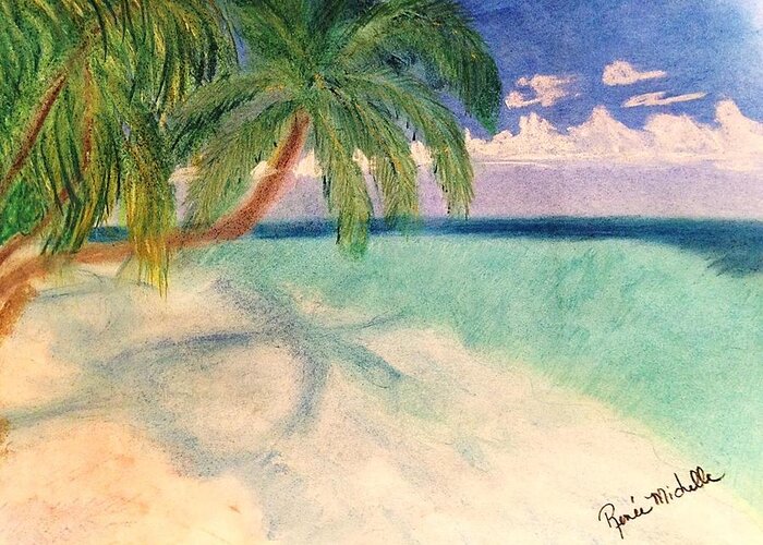 Tropics Greeting Card featuring the pastel Tropical Shores by Renee Michelle Wenker