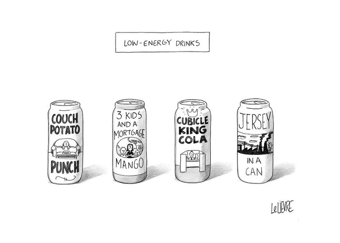 Energy Greeting Card featuring the drawing New Yorker March 5th, 2007 by Glen Le Lievre