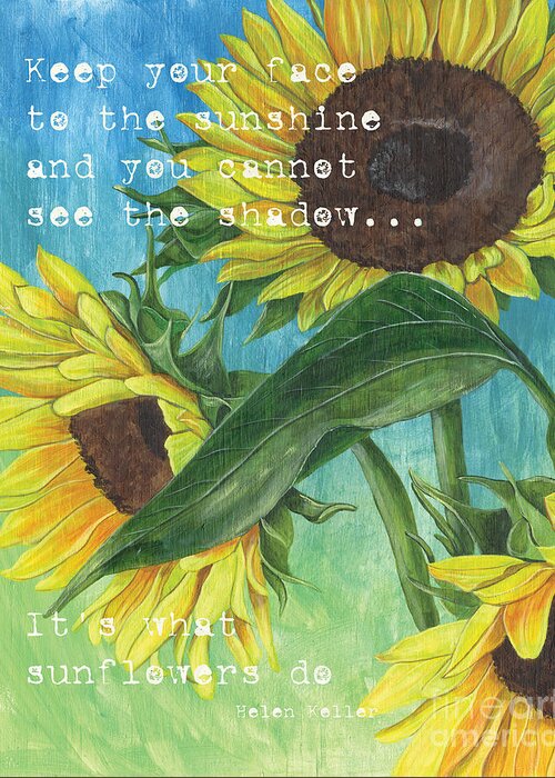 Flowers Greeting Card featuring the painting Vince's Sunflowers 1 #2 by Debbie DeWitt