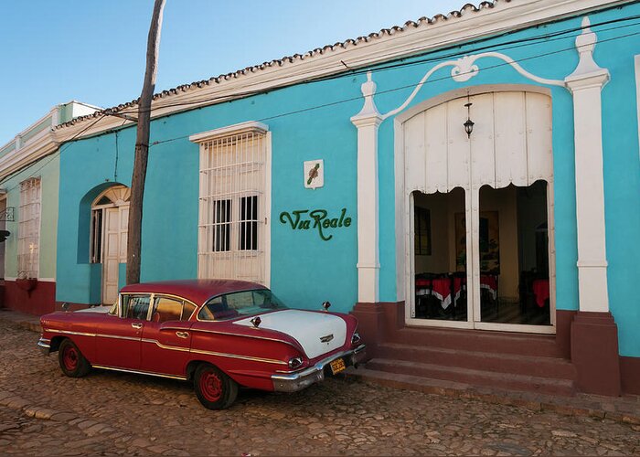 Latin America Greeting Card featuring the photograph Vintage American Car In Cuba #1 by John Elk Iii