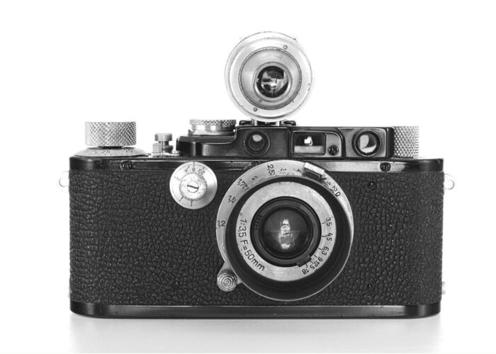 Camera Greeting Card featuring the photograph Vintage Camera #1 by Chevy Fleet