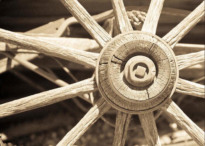Wagon Wheels Greeting Card featuring the photograph Wagon Wheel #1 by Gilbert Artiaga