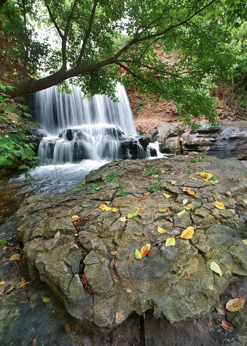 Tim Fitzharris Greeting Card featuring the photograph Waterfall Tanyard Creek Arkansas #1 by Tim Fitzharris