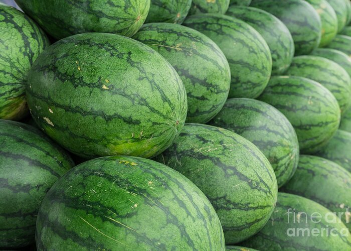 Freshness Greeting Card featuring the photograph Watermelon #1 by Tosporn Preede