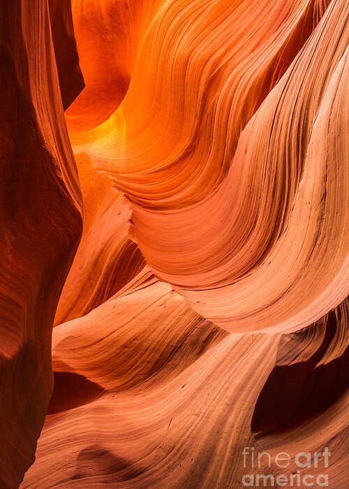 Antelope Canyon Greeting Card featuring the photograph Waves #1 by Nicholas Pappagallo Jr