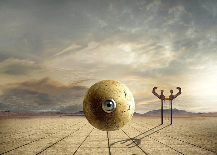 Ball Greeting Card featuring the digital art Who Controls You #1 by Franziskus Pfleghart