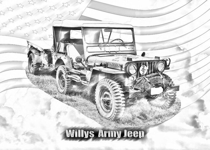 Army Greeting Card featuring the photograph Willys World War Two Army Jeep #2 by Keith Webber Jr