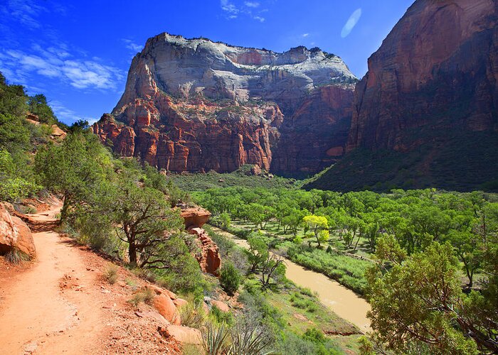 Landscape Greeting Card featuring the photograph Zion National Park Utah USA #13 by Richard Wiggins