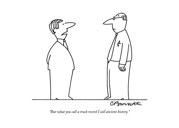 Age Generation Gap Word Play

(young Executive To An Older Worker.) 122473 Cba Charles Barsotti Greeting Card featuring the drawing But What You Call A Track Record I Call Ancient by Charles Barsotti