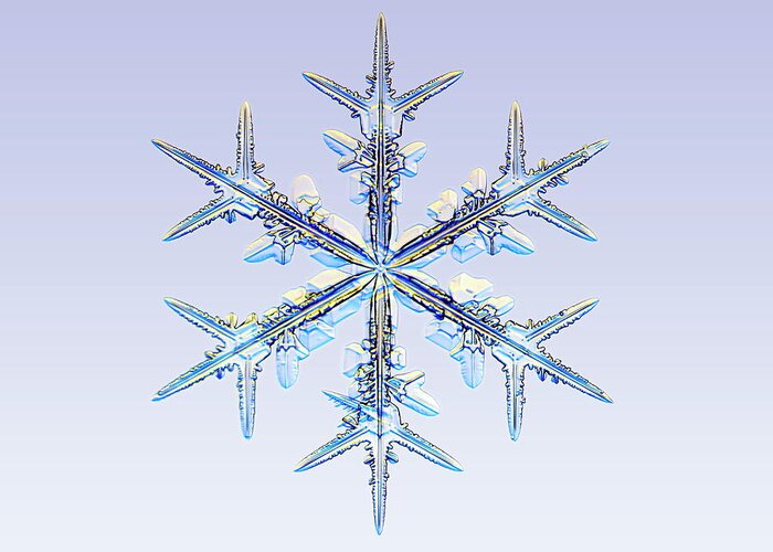 Snowflake Greeting Card featuring the photograph Snowflake #12 by Kenneth Libbrecht/science Photo Library