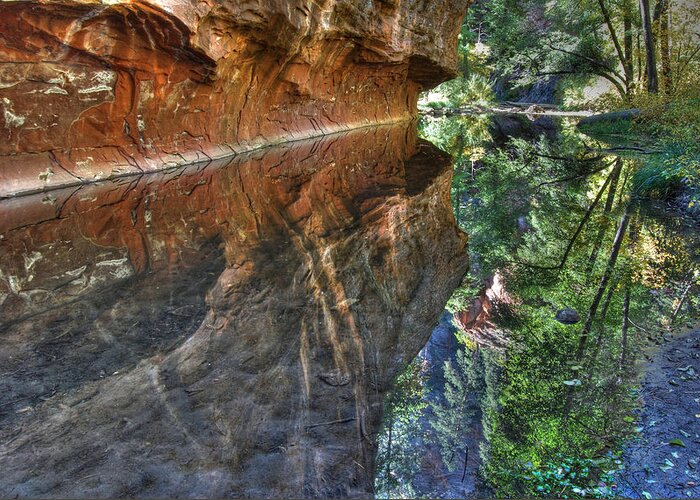 West Fork Oak Creek Greeting Card featuring the photograph West Fork Reflection #1 by Tam Ryan
