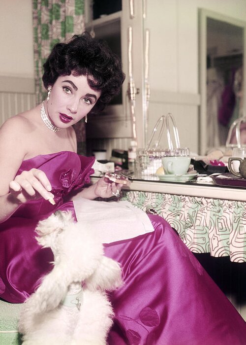 Elizabeth Taylor Greeting Card featuring the photograph Elizabeth Taylor #122 by Silver Screen