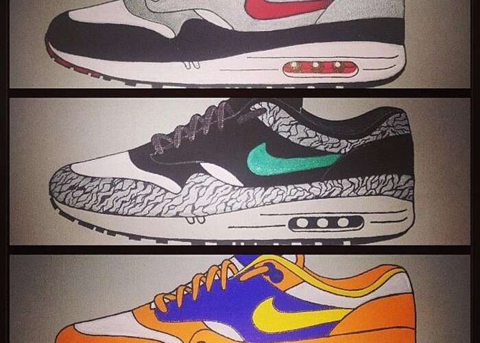 Art Greeting Card featuring the photograph 1.2.3!! Next... @nike @sneakerpedia #123 by Mathew Cole