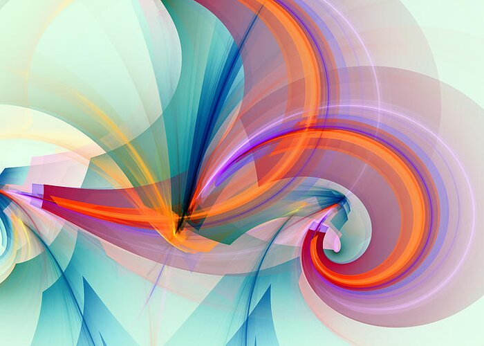 Abstract Art Greeting Card featuring the digital art 1260 by Lar Matre