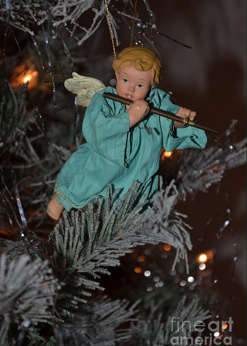 Blue Greeting Card featuring the photograph Angel Tree 2 by Bob Sample
