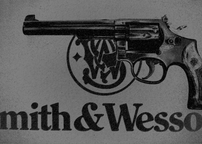 Smith & Wesson Greeting Card featuring the digital art 14-4 by Jorge Estrada