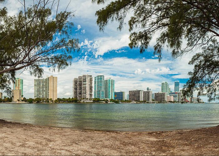 Architecture Greeting Card featuring the photograph Miami Skyline #15 by Raul Rodriguez