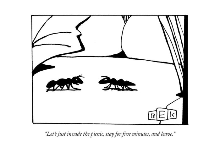 Ants Greeting Card featuring the drawing Let's Just Invade The Picnic by Bruce Eric Kaplan