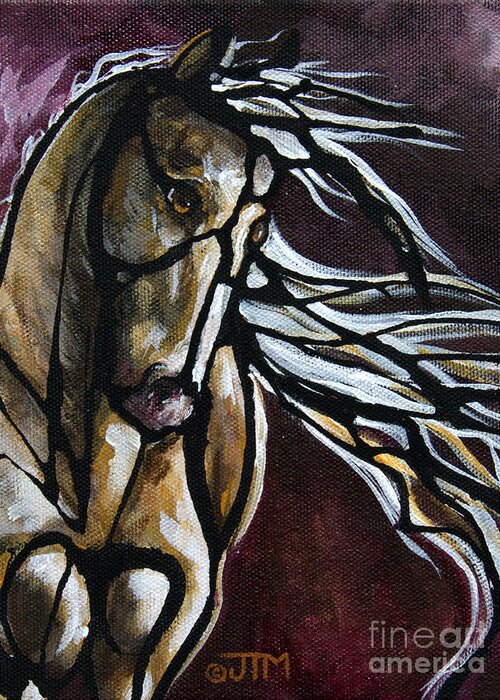 Horse Greeting Card featuring the painting #16 June 7th #16 by Jonelle T McCoy