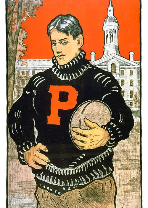 1901 Greeting Card featuring the digital art 1901 - Princeton University Football Poster - Color by John Madison