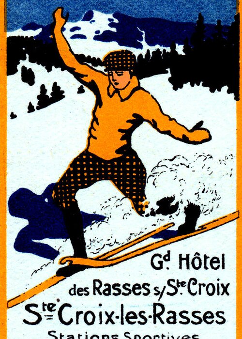 Historicimage Greeting Card featuring the painting 1920 St. Croix Winter Sports by Historic Image
