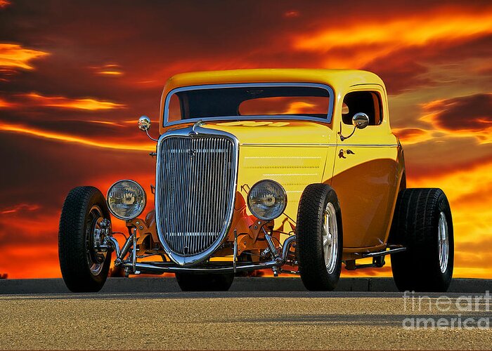 Auto Greeting Card featuring the photograph 1933 Ford 'Three Window' Coupe by Dave Koontz