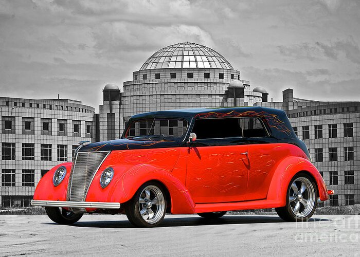 Coupe Greeting Card featuring the photograph 1937 Ford Convertible Sedan by Dave Koontz